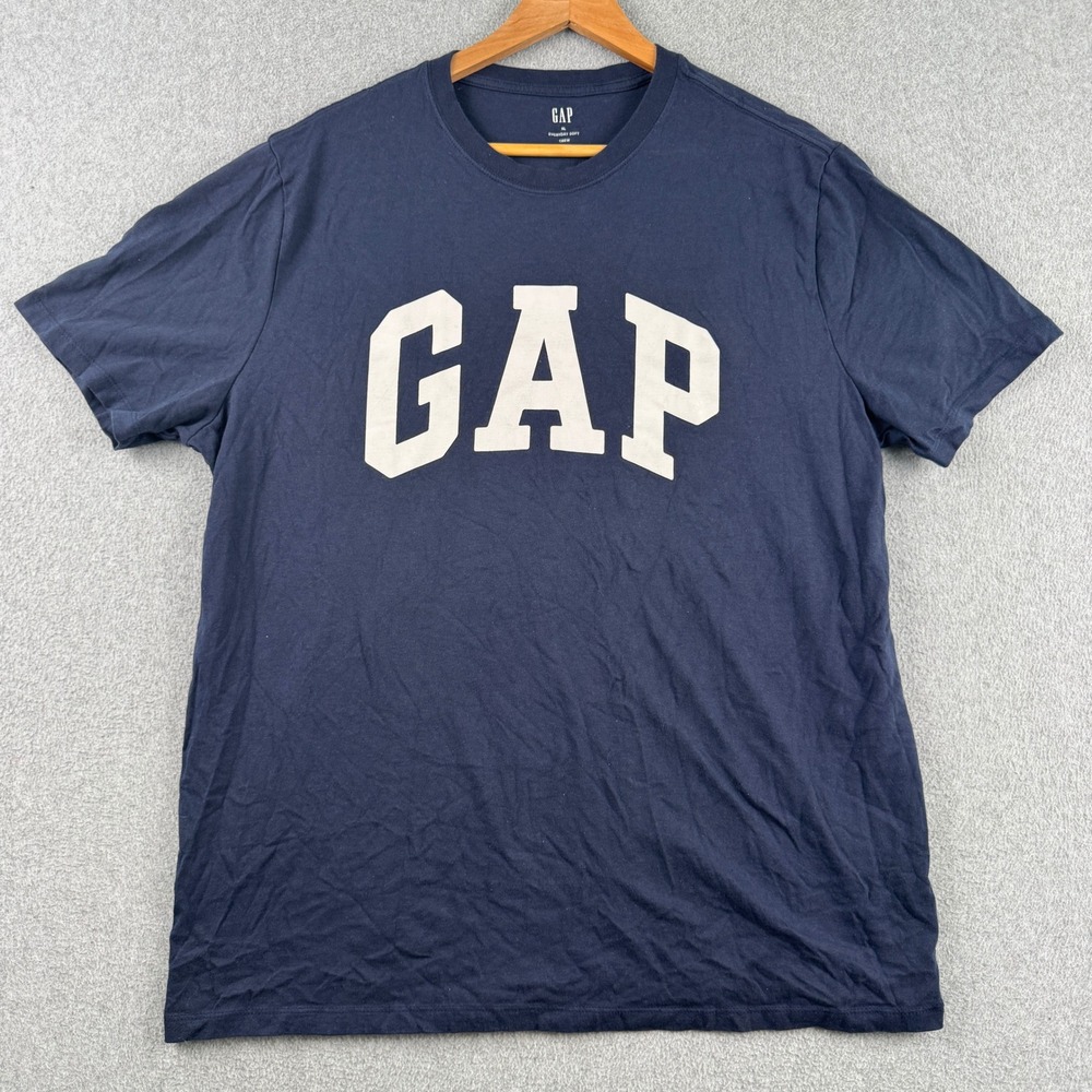 Gap T-Shirt Mens XL Blue Logo Everyday Soft Crew Neck Short Sleeve Cotton - Picture 3 of 9